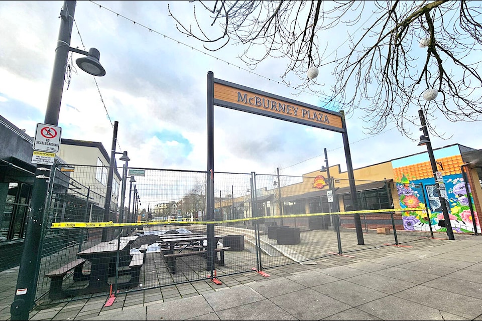  A $680,000 redevelopment of 91ԭ City’s McBurney Plaza began in November, and is expected to wrap up by February 2024. (Dan Ferguson/91ԭ Advance Times) 