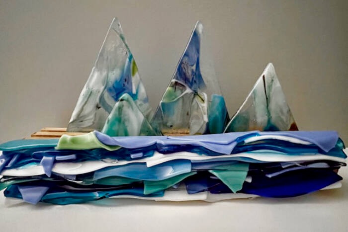 Fused glass mountains by artist Debbie Dell. (Submitted photo) 