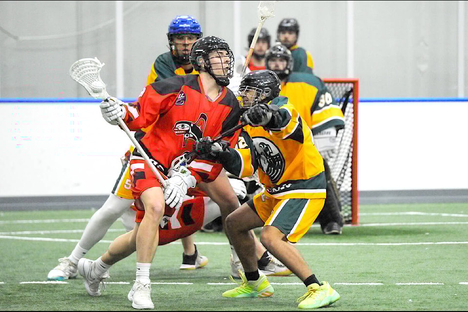 Connor Watson and the Black Fish handed the Shooting Eagles a 20-15 loss Sunday, Jan 7, ending the first-place Eagles’ three-game win streak. Watson finished with three goals and seven points in the victory and was the game’s first star. (Gary Ahuja/Special to 91ԭ Advance Times) 