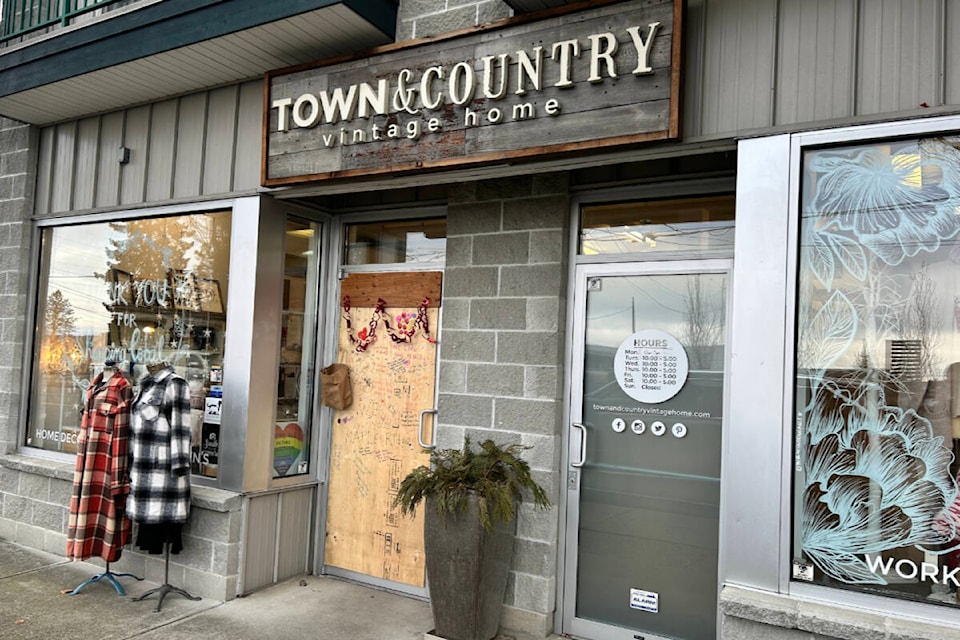 Town and Country Vintage Home was one of three Maple Ridge businesses that were broken into on Jan. 7 and 8. (Brandon Tucker/The News) 