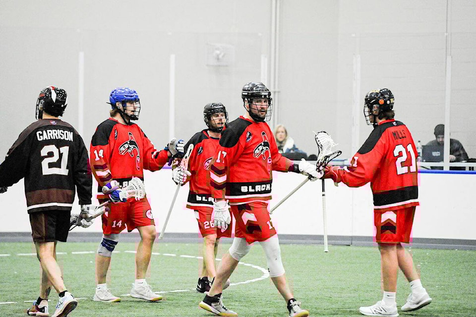 Black Fish have won back-to-back games following a come-from-behind 14-13 victory over the Grizzlies in Arena Lacrosse League West Division action at 91ԭ Events Centre. (Gary Ahuja/Special to 91ԭ Advance Times) 
