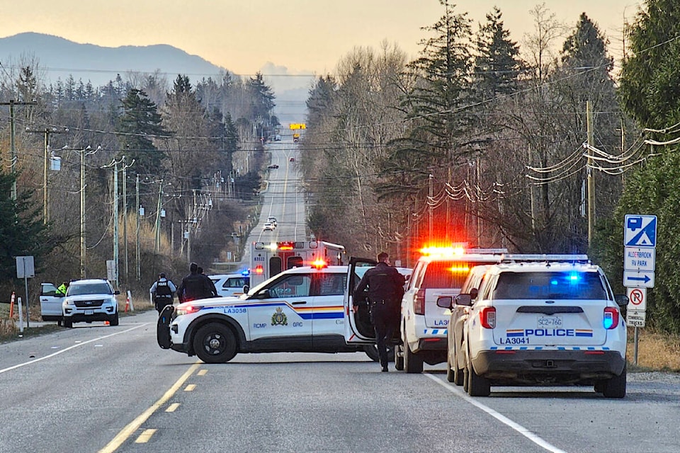  A 41-year-old woman has been identified as the victim of a Monday, Jan. 15 fatal pedestrian crash on 264th Street near 28th Avenue in Aldergrove. (Langley Advance Time files) 