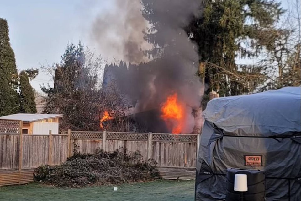 An arson fire seriously damaged a shed, but did not spread to the nearby house, on the morning of Monday, Jan. 15. (Special to the 91ԭ Advance Times) 