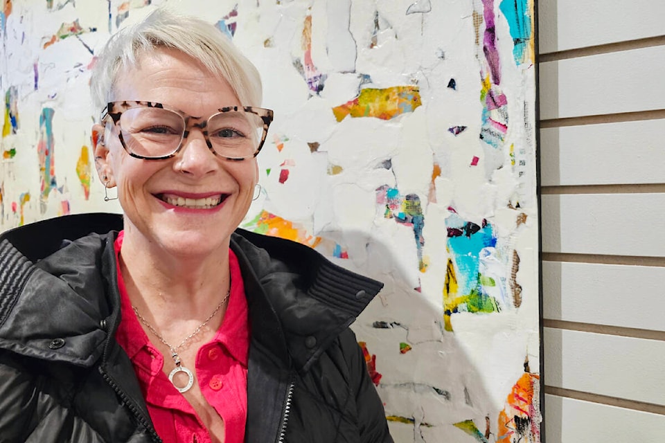Kathleen Tennant was among 49 senior artists who showed works at the “Point of View” exhibition hosted by the Langley Arts Council. It’s on till the end of January at the Aldergrove Kinsmen Community Center main hall gallery. (Dan Ferguson/Langley Advance Times) 