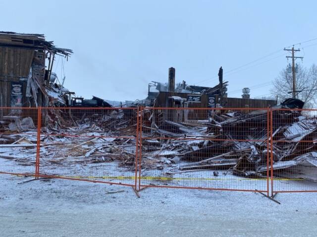 Bentley’s landmark Monkey Top Saloon was destroyed in a fire this past winter.
(File photo) 
