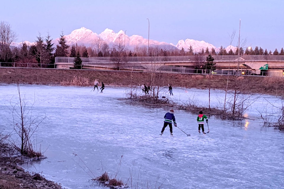 Jia Li Chen shared a few pictures taken across from the Carvolth Exchange in Willoughby during the recent cold snap. Most were taken of the ice pond located under the Trans-Canada Highway, between 86th and 88th Avenues. (Special to 91ԭ Advance Times) 
