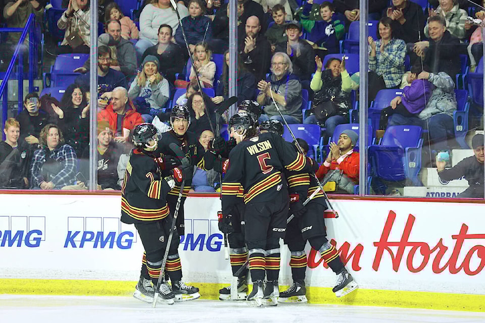  Vancouver Giants gave fans something to celebrate with a 4-2 win over the Kelowna Rockets on Sunday afternoon, Jan. 21, in front of 4,447 at the 91ԭ Events Centre. (Rob Wilton/Special to 91ԭ Advance Times) 