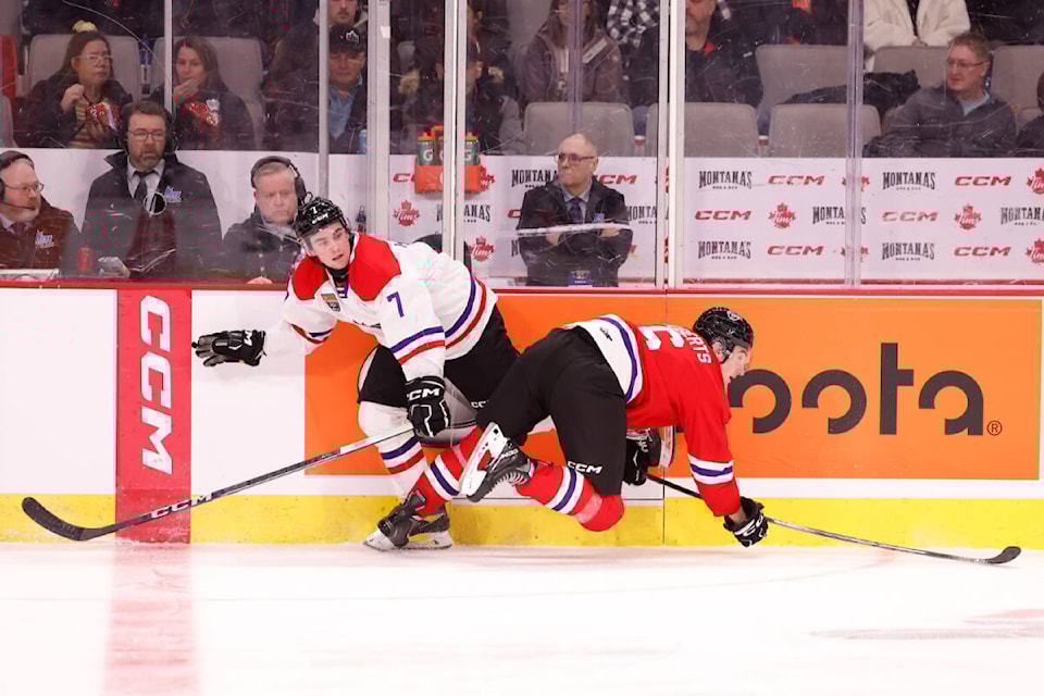 Maple Ridge’s Colton Roberts, a 17-year-old defenceman with the Vancouver Giants, helped his team win the Jan. 24 CHL/NHL Top Prospects game in Moncton, N.B. (Daniel St. Louis/Special to 91ԭ Advance Times) 