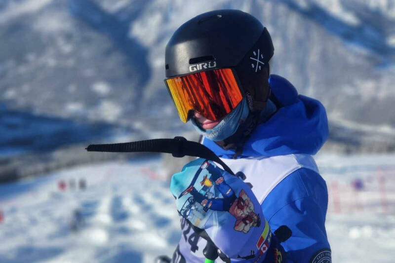 Cariboo freestyle skier Seamus Zirnhelt, 13, competed for the first time the weekend of January 20 at Invermere’s Panorama Ski Resort. (Photo submitted) 