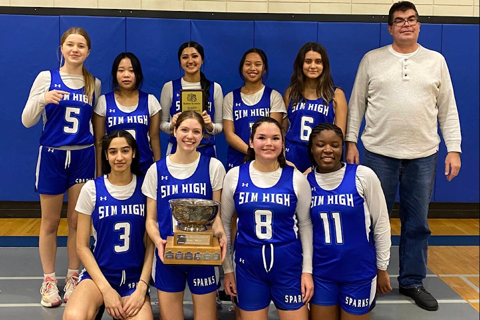 The<tcxspan tcxhref="tel:20232024" title="Call 2023-2024 with 3CX Click to Call"> 2023-2024 </tcxspan>Similkameen Elementary Secondary School’s senior girls’ basketball team after winning a tournament in Barriere last weekend. (Similkameen Elementary Secondary School/Facebook) 