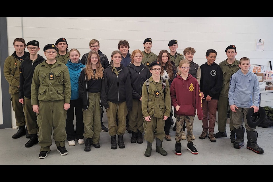 Cadets from Elk Valley, Fernie, Cranbrook, Golden, Invermere and Creston competed in a marksmanship competition on Feb. 11 at Cranbrook Armory (Photo courtesy of Major Kevin DeBiasio) 