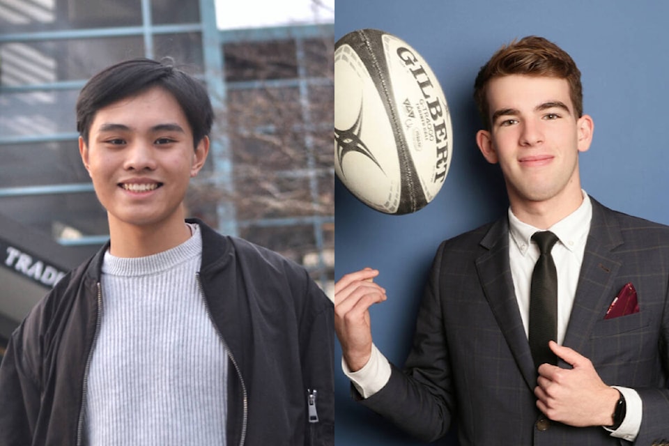 Parker Zhang (left) and Caedmon Kovacs (right) from 91ԭ are two finalists in the Loran scholarships for 2024. (91ԭ Advance Times/submitted) 