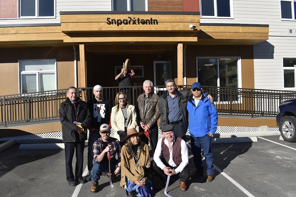 Penticton’s Healing House on Skaha Lake Road was formally unveiled Friday, Feb. 9, with community leaders and elected officials among those marking the occasion. (Logan Lockhart/Western News) 