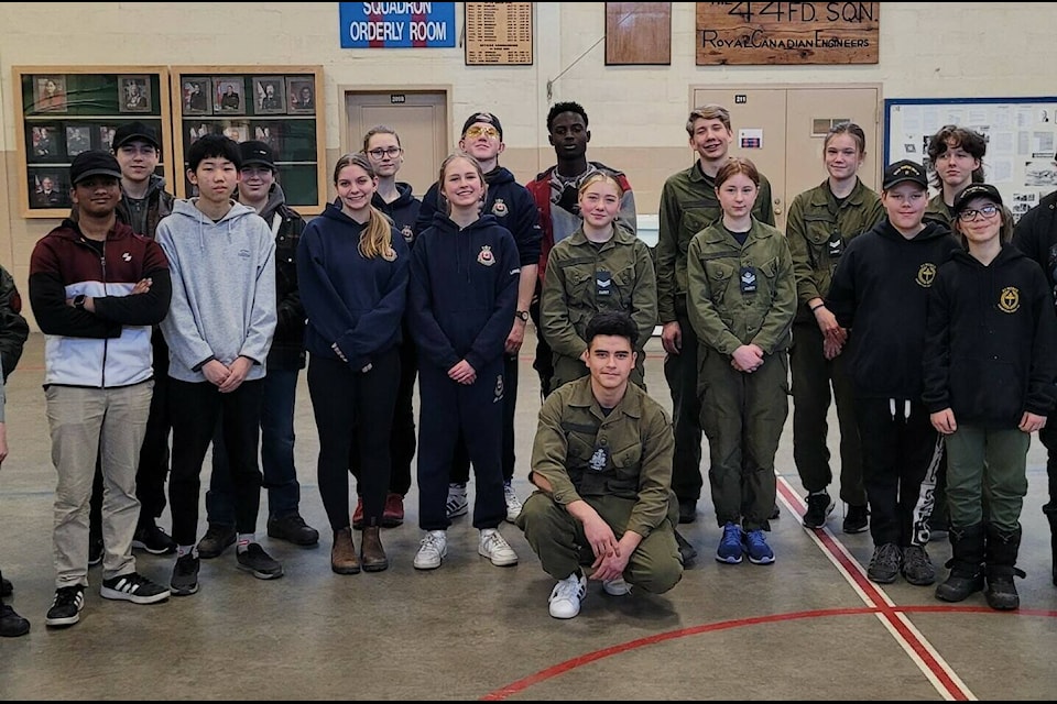 Trail, Castlegar and Nelson cadets gathered in the Trail Armoury for a Feb. 10 marksmanship competition. Photo: Submitted 