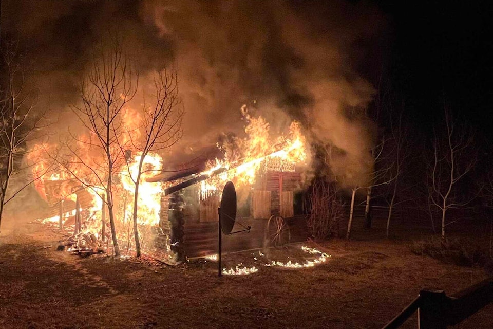 Fire destroyed a church west of Williams Lake Feb. 10. (Photo submitted) 