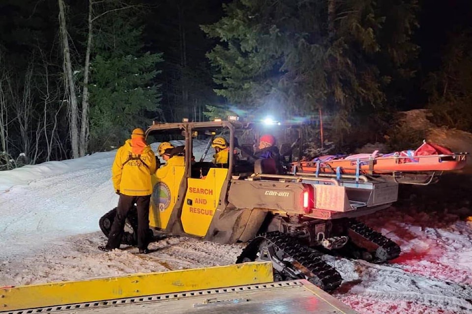 Central Okanagan Search and Rescue came to the aid of six people who were riding all-terrain vehicles and became stranded in the hills above Peachland on Feb. 18, 2024. (COSAR photo) 