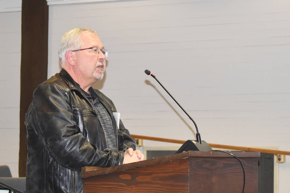 Williams Lake and District Chamber of Commerce president Paul French appears as a delegation at the regular city council meeting Tuesday, Feb. 13. (Monica Lamb-Yorski photo - Williams Lake Tribune) 