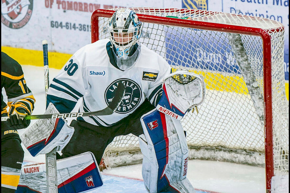 Langley Rivermen netminder Mason Beaupit recorded his first BCHL shutout as the team downed the Chilliwack Chiefs 4-0 Saturday night before 1,103 fans at George Preston Arena. (Langley Advance Times files) 