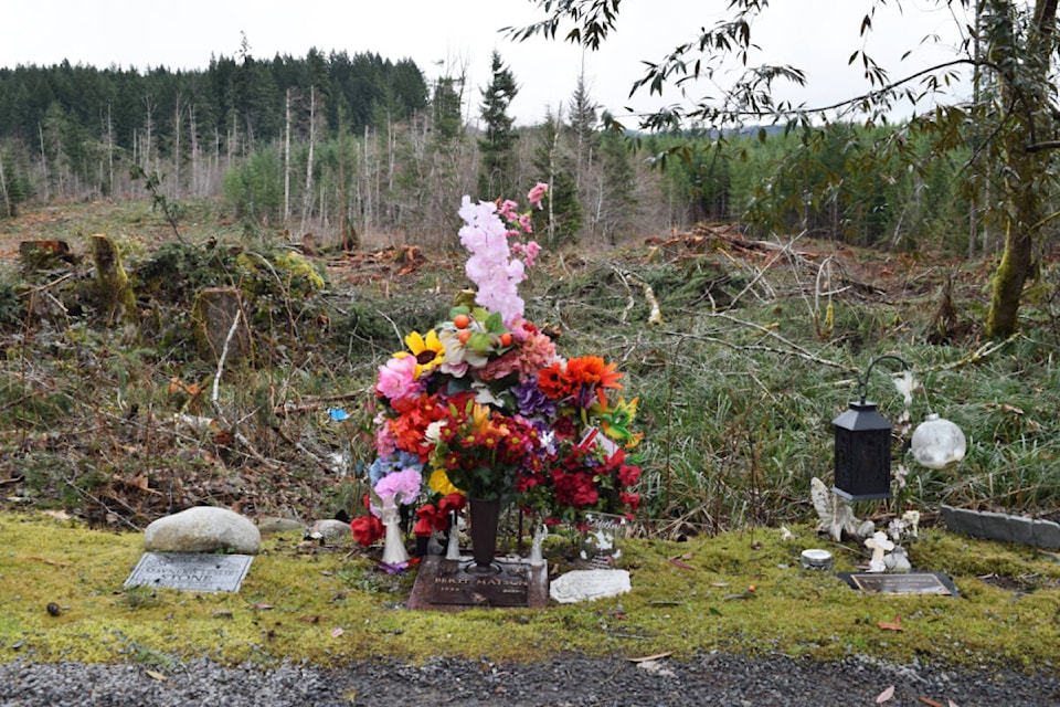 The owner of a cemetery in Port Alberni was “shocked” to see how close recent logging operations came to the gravesites. (ELENA RARDON / Alberni Valley News) 