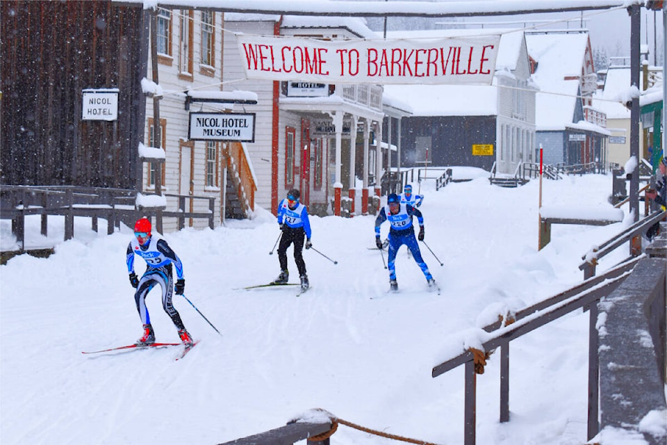 Nordic skiers race through the streets of Barkerville during the Lhtako Quesnel BC Winter Games. (Frank Peebles photo - Quesnel Cariboo Observer) 
