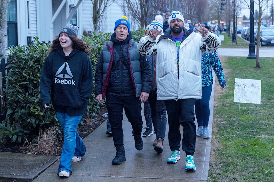 Nearly 600 people took part in the Cloverdale Community Kitchen’s Coldest Night of the Year fundraising walk Feb. 24. (Photo: Jason Sveinson) 