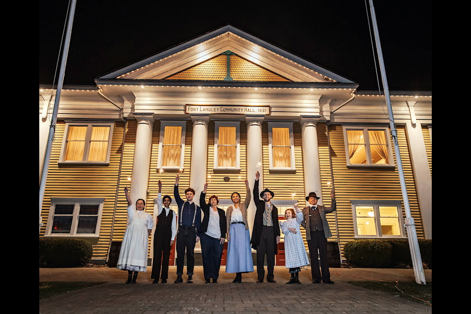 Cast of Little Dipper Theatre Co.’s “Our Town” outside Fort Langley Community Hall. (Find Your Light Photography/Special to Langley Advance Times) 