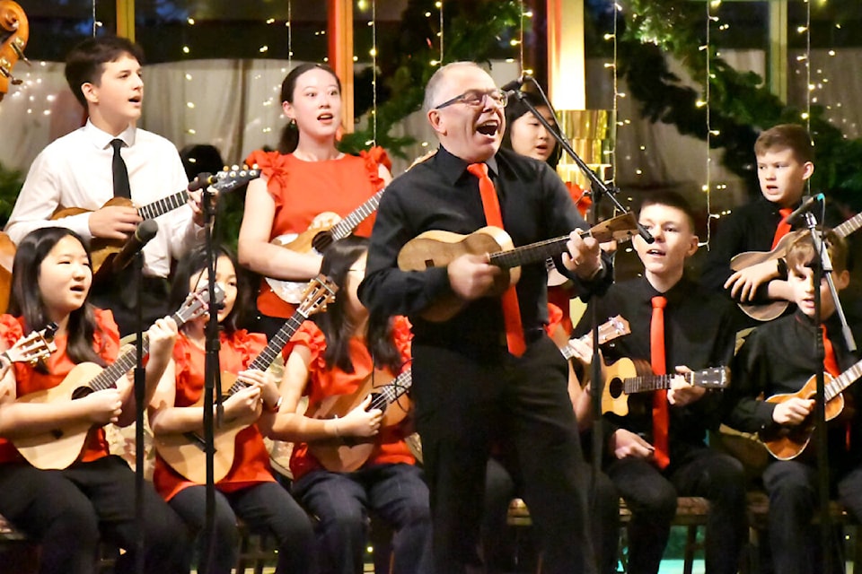 Langley Ukulele Association’s youth groups performed Christmas songs at the 2023 Children’s Wish Breakfast. (Langley Advance Times files) 