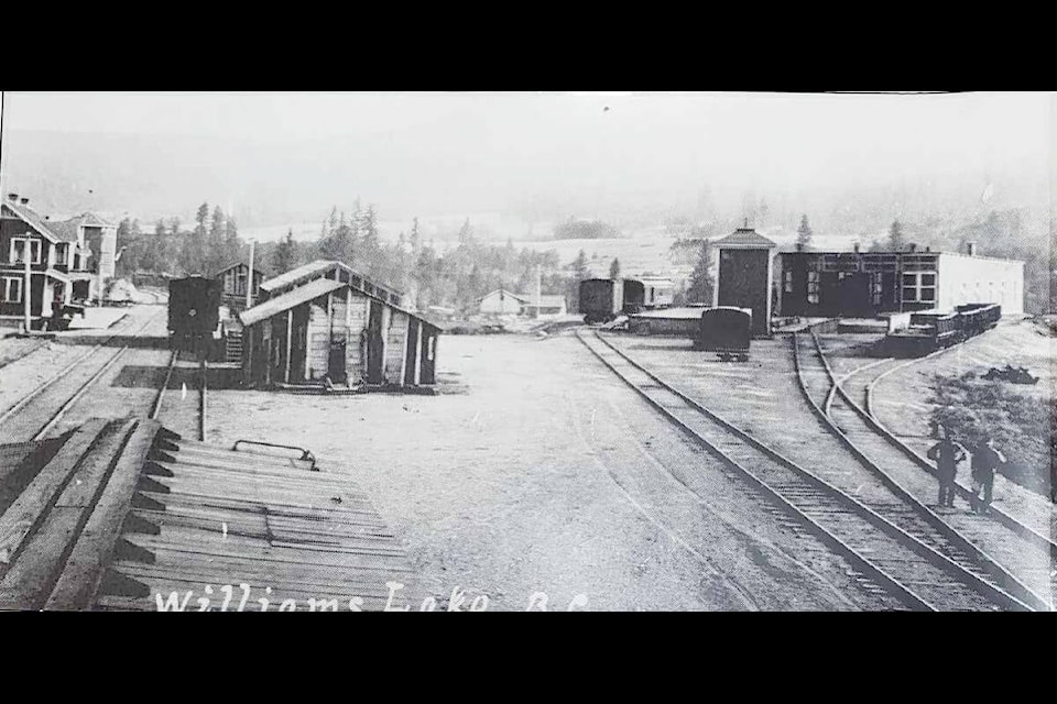 The PGE Railway yard in Williams Lake in the 1920s where Mary Skipp grew up in a company home. (Photo D. Rhodes) 