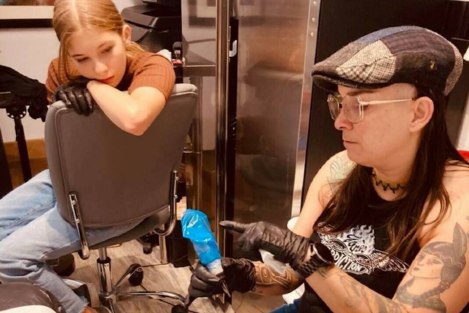Felicity spent a lot of time at her mom’s Body Art by Laura D tattoo studio in Crescent Beach. (Contributed photo) 