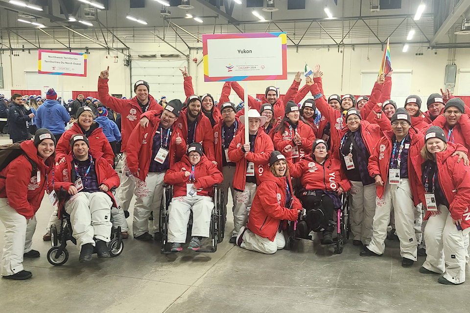 Team Yukon’s Special Olympics team are seen together at the Special Olympics Canada Winter Games in Calgary. (Courtesy/Serge Michaud) 