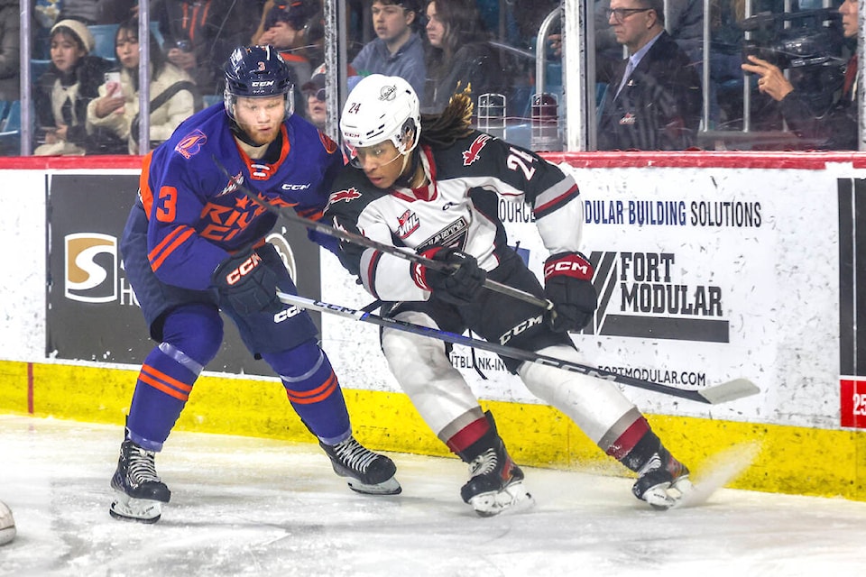 London Hoilett scored for the Giants, to bring Vancouver within 1 point of a tie, but Kamloops Blazers hung on for a 3-2 win Saturday night, March 2. (Allen Douglas/Special to Langley Advance Times) 