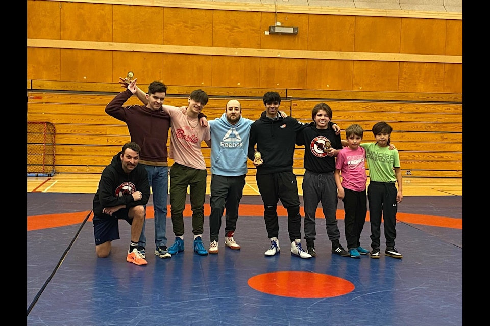 The PHSS Wrestling team stop for a group photo before Wednesday night’s practice. (Paul Cagna photo) 