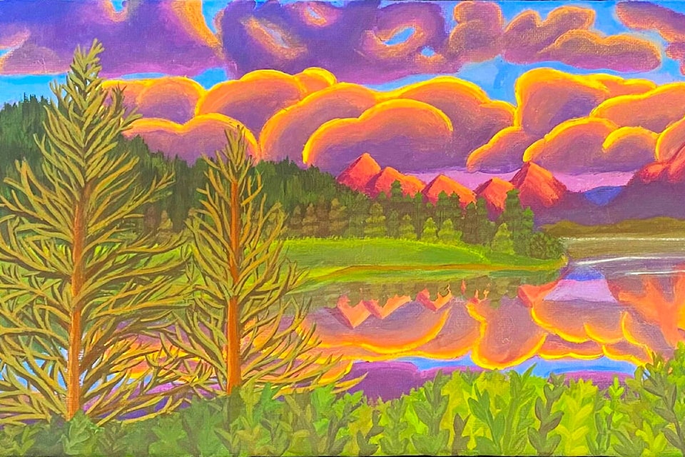 This painting is one of many by School District 28 high school students that will be on display at the Quesnel Art Gallery in their lates exhibition New Art running Mar. 12-Apr. 4. (Photo submitted) 