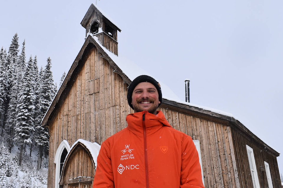 Quesnel biathlete Ryan Elden is an Olympic hopeful for the 2026 Winter Games in Italy. He came as a volunteer to help out at his hometown Lhtako Quesnel BC Winter Games and got the bonus of experiencing some events in historic Barkerville. (Frank Peebles photo - Quesnel Cariboo Observer) 