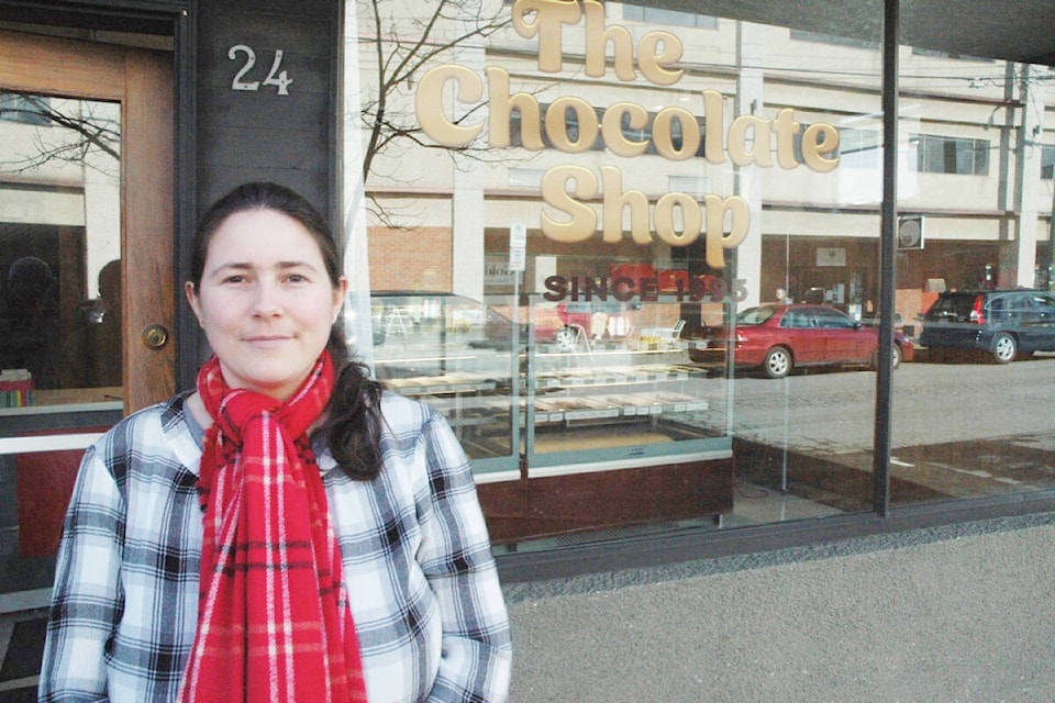 The Chocolate Shop has opened at 24 Kenneth St. in Duncan. Pictured is employee Colleen Glanville. (Robert Barron/Citizen) 