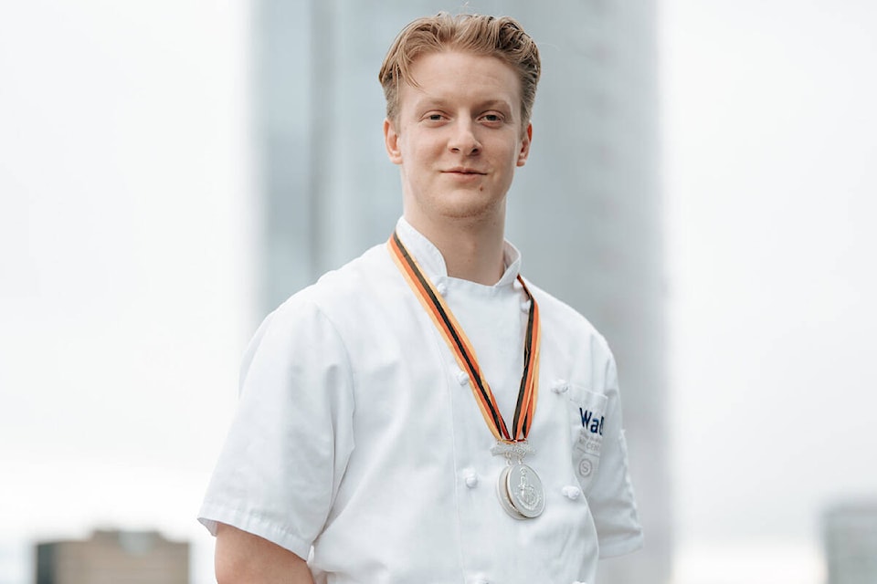 Édouard Receveaux who hails from Duncan earned two silver medals as one of seven Team Canada members who competed in the Culinary Olympics that were held in Stuttgart, Germany the first week of February. (Submitted) 