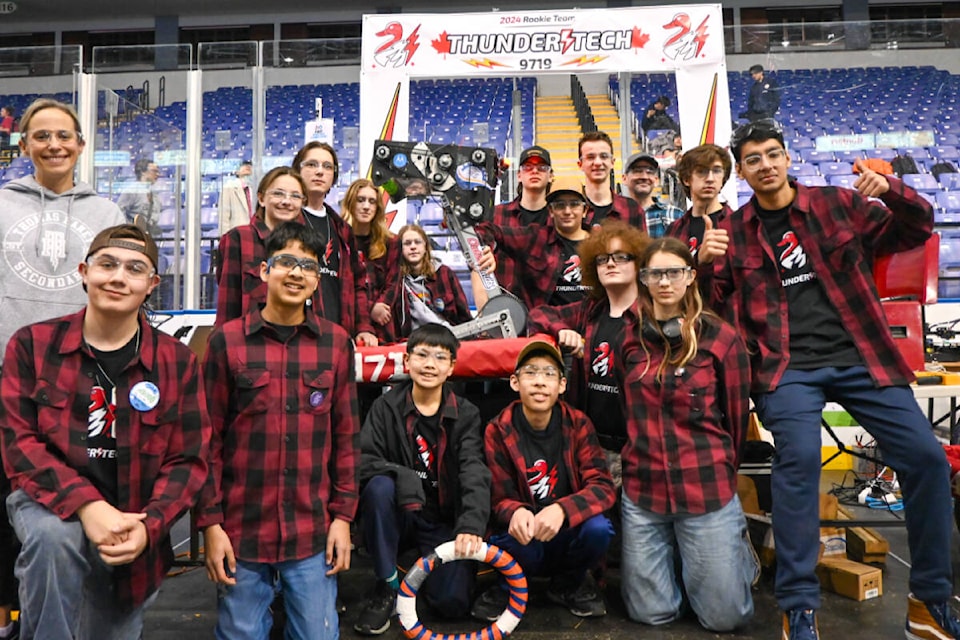 The Thomas Haney student group ThunderTech Robotics participated at their first-ever robotics competition from Feb. 28 to March 2, where they earned the Innovation in Control Award. (Mahan M/Special to The News) 