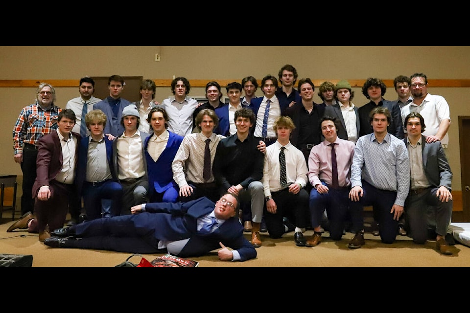 The 2023/2024 100 Mile House Wranglers team at their awards banquet on Saturday, Feb. 17 at the 100 Mile Community Hall. (Photo submitted) 