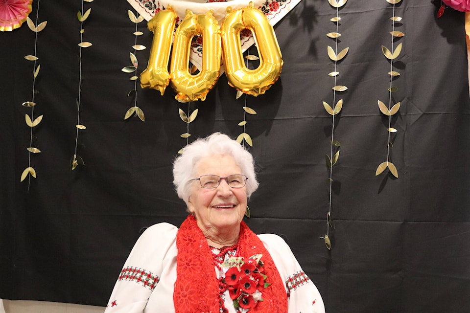 Vernon’s Olga Andrushko celebrated her 100th birthday on Saturday, Feb. 24, 2024. (Brendan Shykora - Morning Star) 