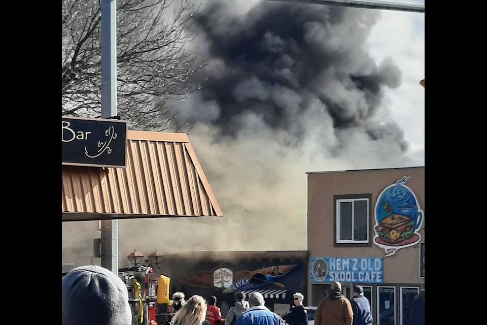 Black smoke could be seen across Osoyoos from the Loco Amigos fire. (Dawn Myrthue) 