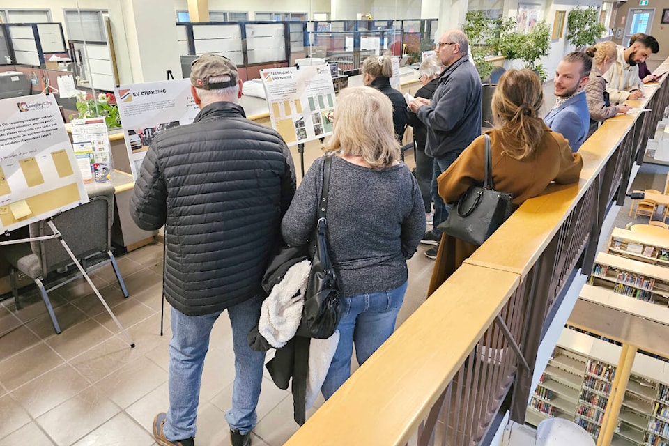 Residents filled the second floor of 91ԭ City hall to attend an open house about possible zoning changes on Wednesday, March 6. (Dan Ferguson/91ԭ Advance Times) 
