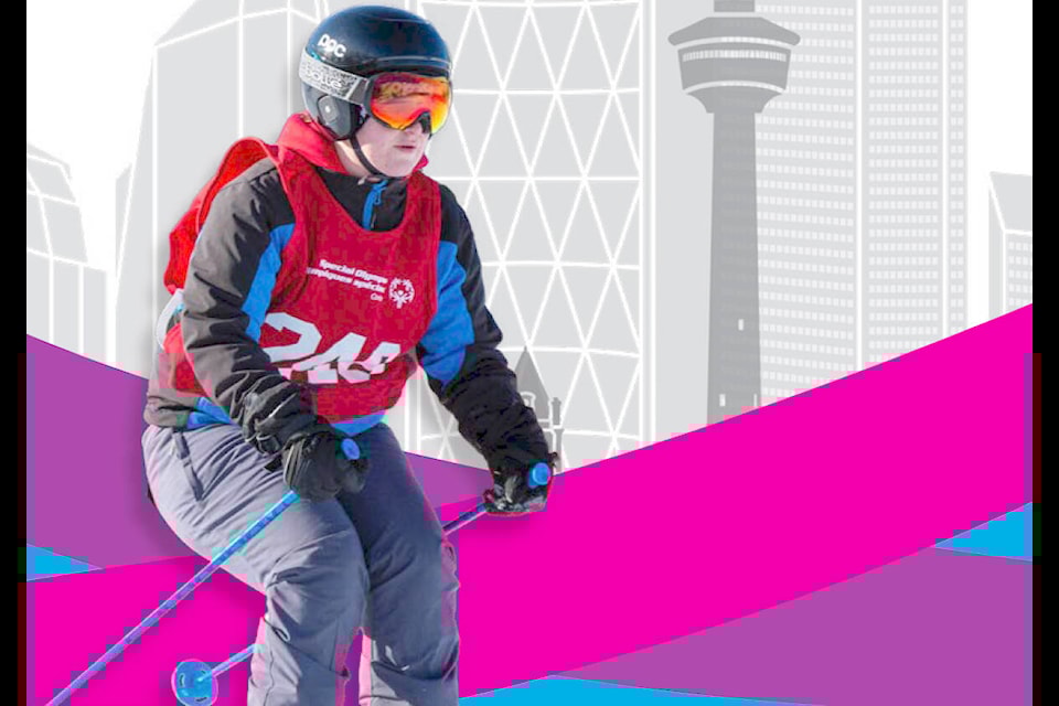 91ԭ’s Kailyn Potomak, seen here featured on the cover of the Special Olympics Winter Games souvenir program, won one gold and two silver medals in Alpine skiing events at the Calgary competition. (Special to 91ԭ Advance Times) 