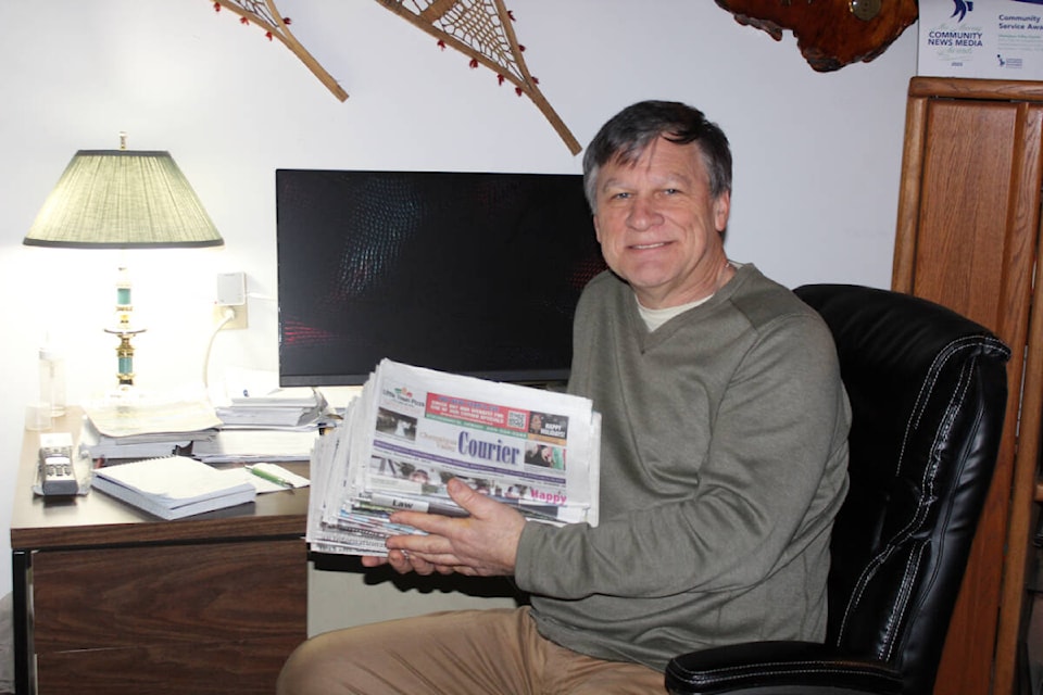 At my desk in the basement for the conclusion of my career, just like how it started. (Photo by Theresa Bodger) 