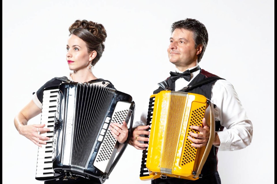 Karina Inkster and Walter Martella are a dynamic duo on the accordion, but also on the piano as well. (Photo submitted) 