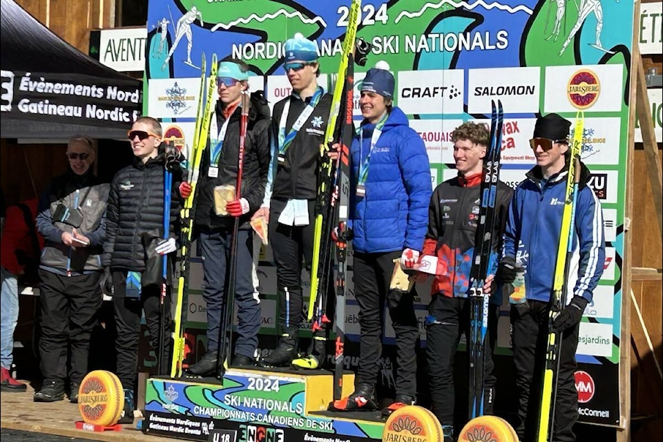 Finn Redman from the Telemark Nordic ski club won gold at the 2024 U18 Nordiq Canada Nationals. (Telemark Nordic/Submitted) 