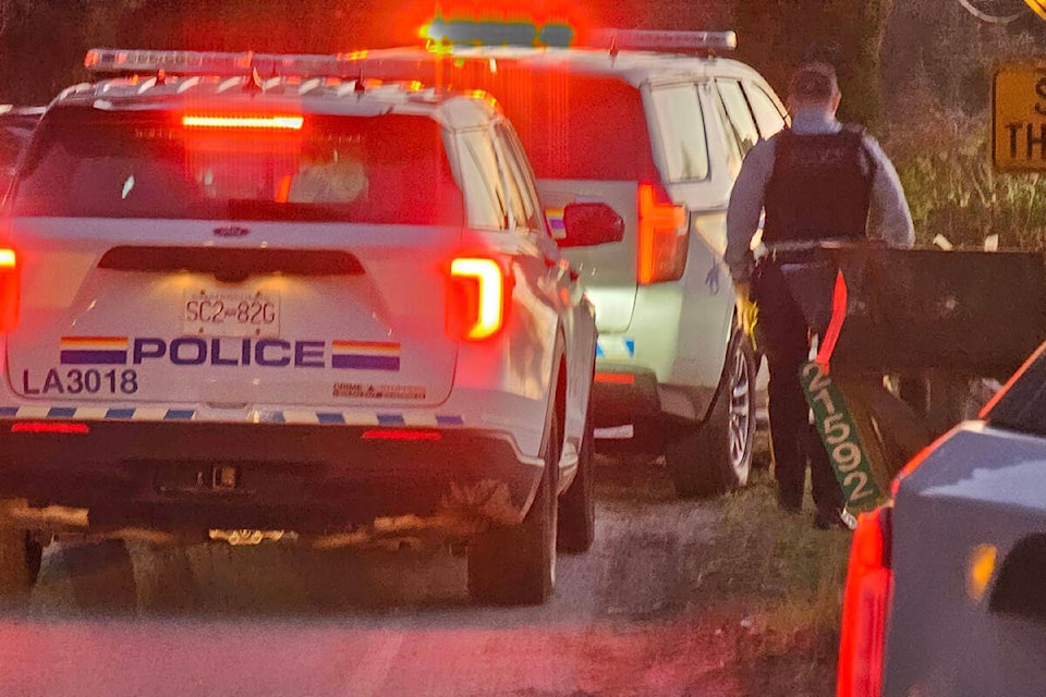  Multiple police were called to the scene of a reported boat crash near Derby Reach Park in Langley Saturday, March 16. (Dan Ferguson/Langley Advance Times) 