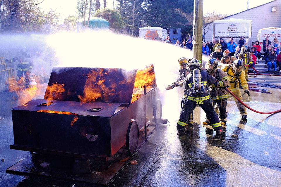 Comox Fire Rescue hosted 28 male and female students from grades 10 to 12, for an action-packed three-day Firefighter Youth Camp from March 15 to 17. (Olivier Laurin / Comox Valley Record) 