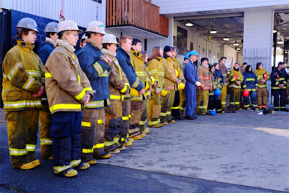 Comox Fire Rescue hosted 28 male and female students from grades 10 to 12, for an action-packed three-day Firefighter Youth Camp from March 15 to 17. (Olivier Laurin / Comox Valley Record) 