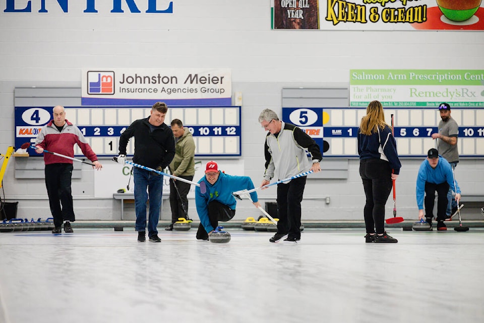 The Firemen’s Bonspiel took place March 15-17 at the Salmon Arm Curling Club. (Photo/ Kayleigh Seibel) 