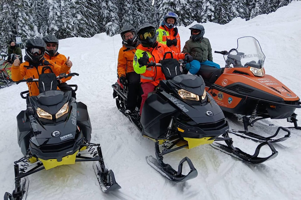 Vernon Search and Rescue attended the Vernon Snowmobile Association’s grand opening of its new chalet on Saturday, March 9, 2024. (VSAR/Facebook photo) 